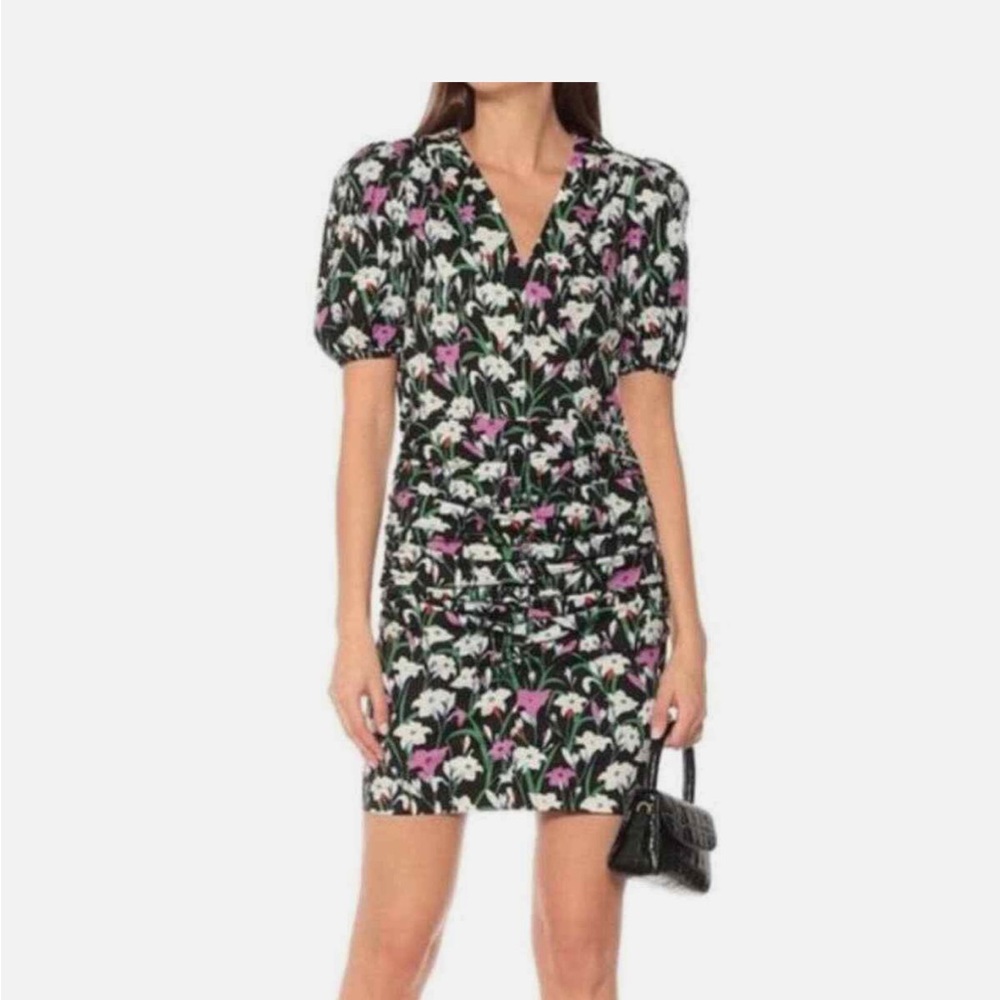 Veronica Beard Black and Pink Midi Dress